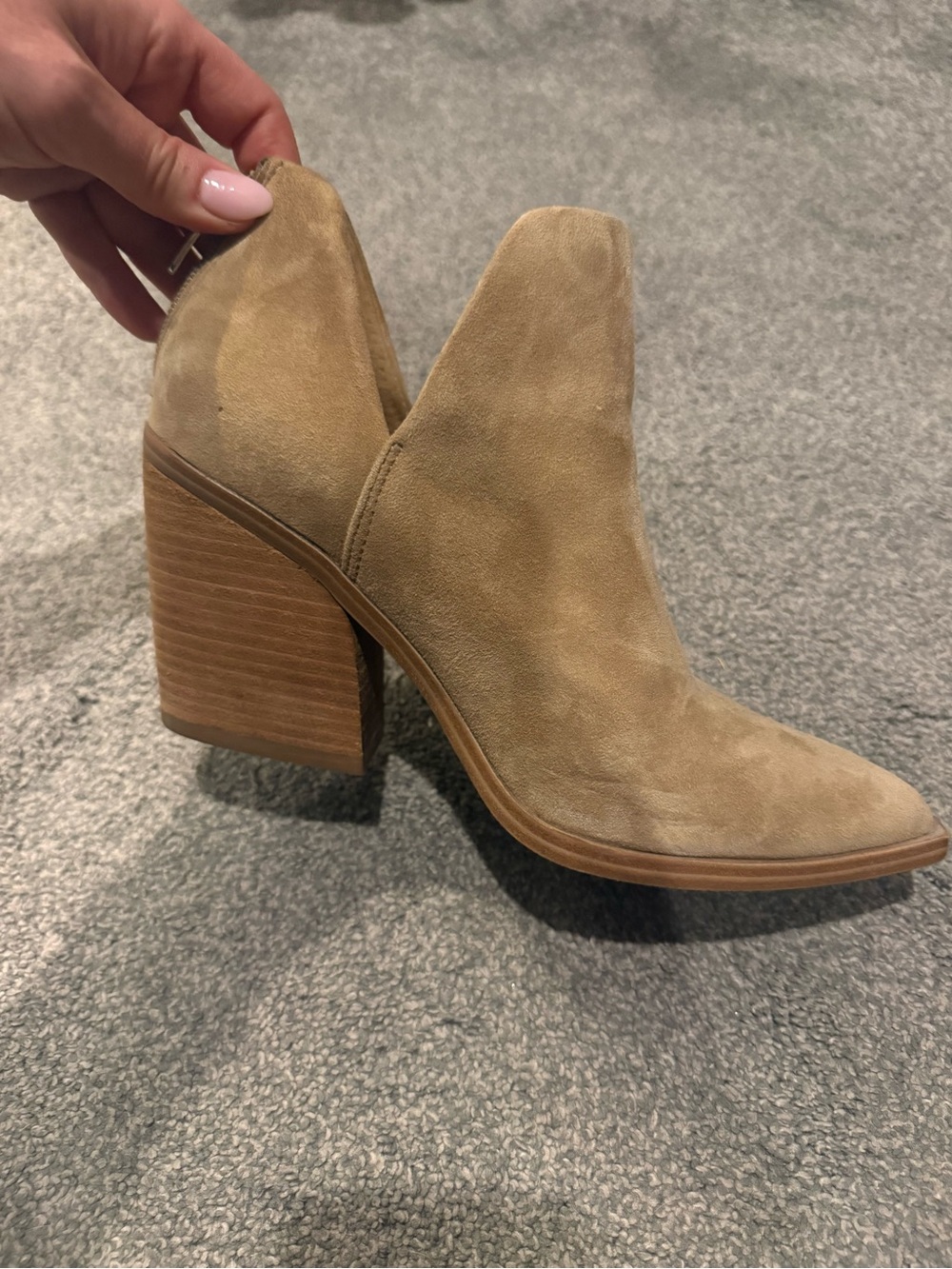 Steve Madden Tan Suede Pointed Toe Ankle Booties